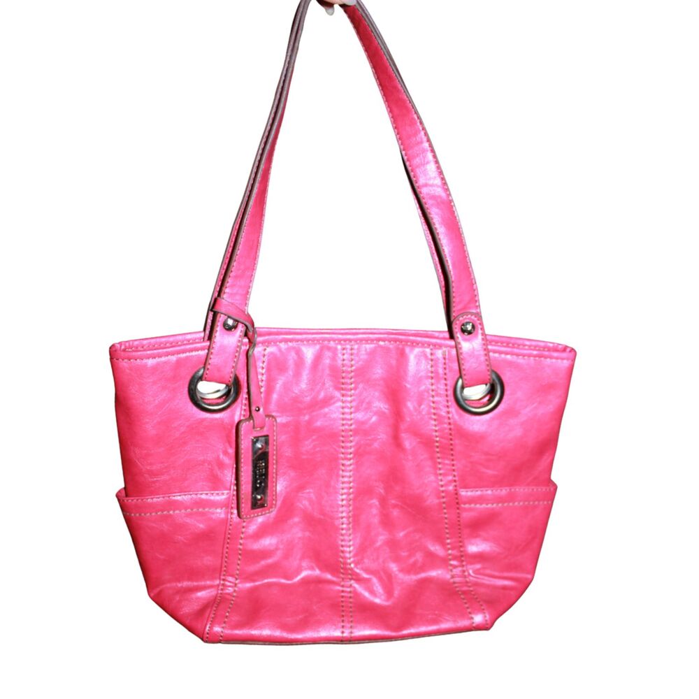 Relic Hot Pink Faux Leather Shoulder Tote Bag Y2K Style Purse